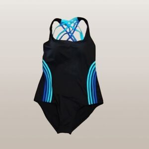 Swimsuits For All 2XL One-Piece Swimsuit | Criss-Cross Back | Blue & Teal